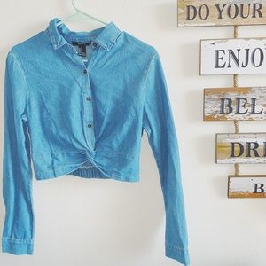 Jean button crop top!